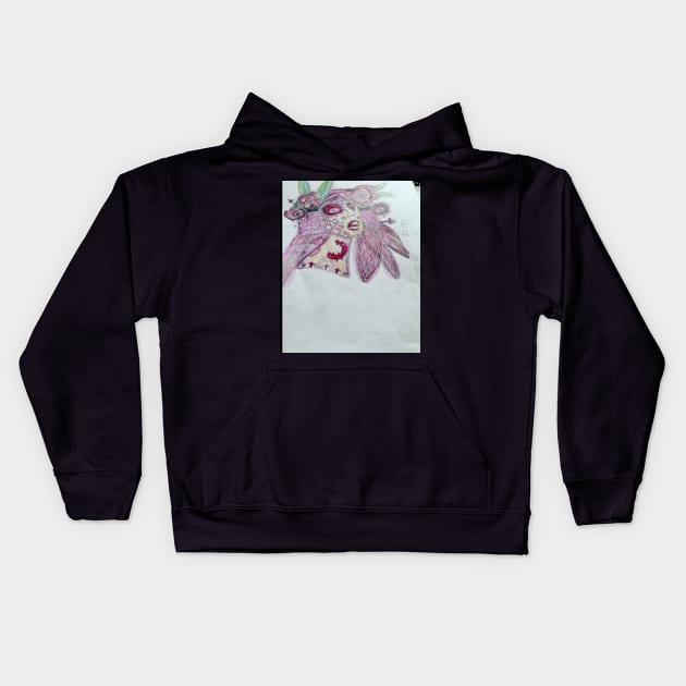 Purple Girl with Roses (Pride) Kids Hoodie by DashyDesigns